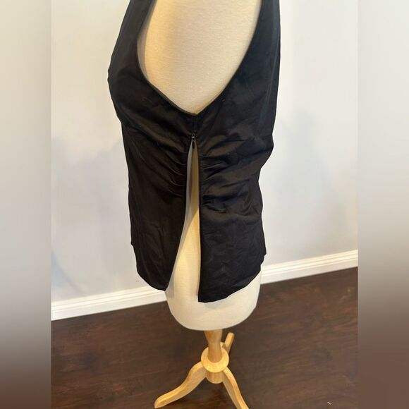 Elie Tahari Women’s Black V Neck Collar Pullover Blouse Top - Picture 4 of 8